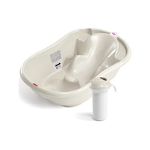 Okbaby Bebek Banyo Seti Onda Dijital Termometreli Çift Yönlü Bebek Küveti & Splash Bebek Duşu K. Beyaz