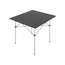 Yek Outdoor Portatif Alüminyum Katlanır Kare Kamp Masası 70x70x70 Siyah Siyah