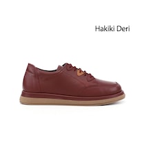 Gönderir Kadın Bordo Bağcıklı Hakiki Deri Ayakkabı Ddza86645811