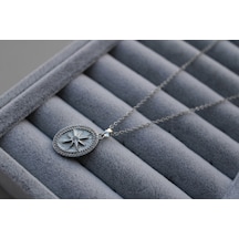 Byantep Pusula Silver Çelik Kolye Gri Byantep Pusula Silver Çelik Kolye Gri