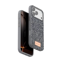 Onegif Apple İphone 17 Pro Max Bright Simli Kapak - Gümüş - Gümüş
