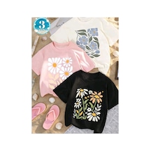 Stil-x Yeniz Sezon 3' Lü Takım Kız Çocuk Tshirt, Çok Renkli, %100 Pamuk Çok Renkli-2