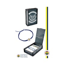 Fenerbahçe Lisanslı Fb Logo Makrome Bileklik Hediyelik Ahşap Kutulu