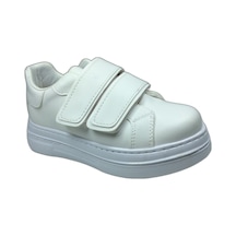 Ortopedikal 1087 Kız Çocuk Beyaz Cırtlı Sneaker Spor Ayakkabı Beyaz