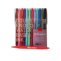 Dong A My Color Çift Taraflı Fırça Uçlu Keçeli Kalem 12 Renk