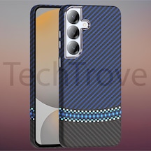 Samsung Uyumlu Galaxy S25 Plus Kılıf Magsafe Şarj Özellikli Karbon Fiber Görünümlü Yüksek Kalite Kapak