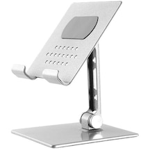 Cbtx Ayarlanabilir Masaüstü Tembel Cep Telefonu Tablet Tutucu Standı Metal Cep Telefonu Tablet Braketi - Gümüş
