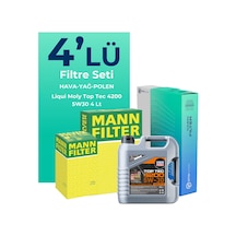 Mann Audi A4 1.6 Filtre Bakım Seti Liqui Moly Motor Yağlı (2004-2009) 4 Lü -