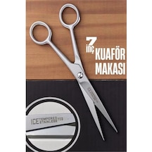 Ice Tempered 702 Berber Kuaför Makası Saç Kesim Makası Bıyık Sakal Makası Kuaför Ekipmanları 17 Cm