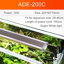 Silkroadselect Huoxun Shop A Ade-200c Stili Akvaryum Led Ade Aydınlatma Lambası, Su Bitkili Akvaryum Led Işık, 220v Akvaryum Led Işık, Ultra Ince Yetiştirme Aydınlatma Lambası Beyaz