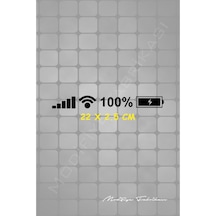 Şarj Yüzdesi Sticker Folyo - Siyah - 22 X 2.5 Cm