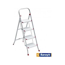 Ennalbur Saraylı Pratik Metal Merdiven Beyaz 4 Basamaklı