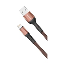 Lightning Hızlı Şarj Kablosu Kahverengi, Örgülü, Kırılmaz, 2m Usb Girişli