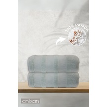 2'li Solen Banyo Havlusu - 70x140 Cm, 570gr, %100 Pamuk, Spa Ve Otel Havlusu, Günlük Kullanıma Uygun Yeşil