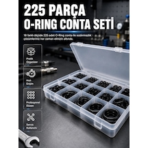 Zenvia 225 Parça O-ring Conta Seti 18 Farklı Ölçü Kauçuk Sızdırmazlık Conta Organizer Kutulu Znv2026