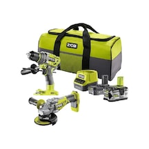 Ryobi Rck182bl-252s Set Matkap+taşlama 18v 1x2.0 Ah + 1x5.0 Ah