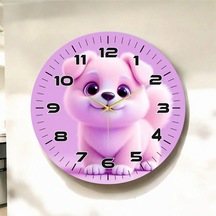 Yavru Köpek Pembe Renkli Baskı Hayvan Desenli Sayılı Hediyelik Ahşap Sessiz Duvar Saati 50cm ÇOk Renkli Yavru Köpek Pembe Renkli Baskı Hayvan Desenli Sayılı Hediyelik Ahşap Sessiz Duvar Saati 50cm ÇOk Renkli