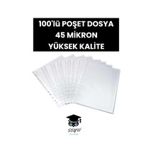 100 Adet Şeffaf Poşet Dosya 45 Mikron Föy Dosya 100'lü Paket Diğer