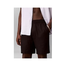 Calvin Klein Erkek Normal Kesim Beli Lastikli Keten Siyah Şort-16051