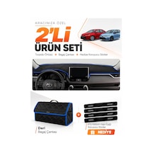E-biz Toyota Corolla E210 Hayalet Gösterge Yok 2018-2026 Torpido + Deri Çanta - Siyah-mavi - To017