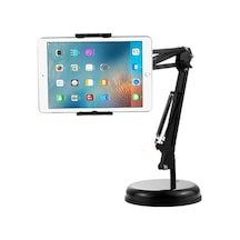 Masaüstü Telefon Tablet Tutucu 360 Dönen Başlık Çift Hareketli Ayarlanabilir Uzun Kol 56cm