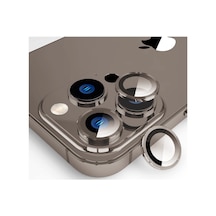 Nettech Apple Uyumlu iPhone 15 Pro Safir Lens Kamera Cam Koruyucu - Natural