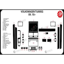 Meriç Volkswagen Tuareg Ön Torpido Kaplama 24 Parça 2010-› (530157709)