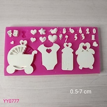 Yy0777 Çoklu Bebek Figürleri Rakam Tulum Bebek Arabası Silikon Ka