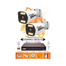 Fury 2 Li Sesli 6 Warm Led Gece Renkli Görüş Su Geçirmez Güvenlik Kamerası Seti 320gb