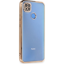 Xiaomi Redmi 9c Uyumlu Kılıf Lensli Silikon - Gold