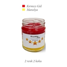Premium Seri 2 Renk 2 Koku Sarı Kırmızı Beş Yıldız Kavanoz Mum 210 Cc - Ryl Diğer