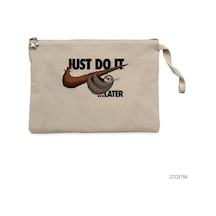 Zepplin Giyim Just Do It Later Clutch Astarlı Cüzdan / El Çantası Krem