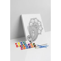 Şal Desenli Mandala Tuval Boyama Seti 40x50 Cm