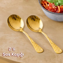 Porsima 5217 Metal Gold 2 Li Sos Kaşığı Kepçe 13cm