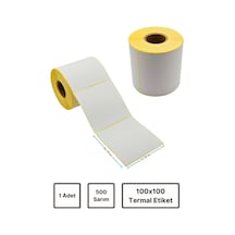 Termal Barkod Etiketi 100x100mm 1 Rulo 500 Sarım Ribonsuz Kargo, Depo Termal Yazıcılar 1