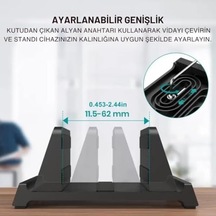 3 Bölmeli Metal Genişlik Ayarlamalı Masaüstü Dikey Macbook Laptop Notebook Standı Telefon Tablet Standı
