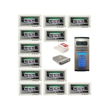 16 Daire Nts 2015-b 7'' Görüntülü Diafon Beyaz-8003 Tuş Takımlı Şifreli Zil Panelli Set