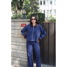 Kechi Woman Gabardin Kumaş Pantolon Lacivert