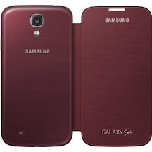 Galaxy S4 İle Uyumlu Flip Cover Kılıf Kırmızı Ef-fı950bregww