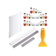 Markingyes 45 Parça Polimer Kil Seti - Akrilik Rulo, Bıçak, Kesici, Levha Ve Yuvarlak Araçlar Siyah Tıraş Makinesi Yedek Başlığı 9rumue