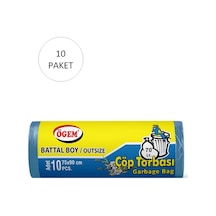 Battal Boy Çöp Torbası 75 X 90 Cm 10 Lu Rulo X 10 Paket 100 Adet Mavi