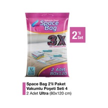 2 Adet 80x120 Vakumlu Poşet Seti Plastik Turuncu Tr Diğer