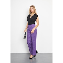 Lovelf Cep Detay Yünefekt Pantolon Lila Lila