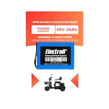 Mondial E-mon Capri Batarya Yüksek Kapasite Lifepo4 60v 24ah Elektrikli Motosiklet Bataryası