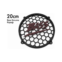 20cm Bass Koruma Kapağı Siyah - Bass Yazılı Subwoofer Koruma Kapağı 20cm - 1 Adet