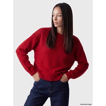 Lcw Everyday Kırmızı Taşlı Oversize Kadın Triko Kazak