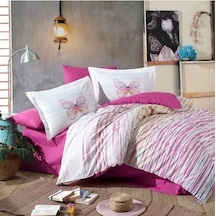 Kingsize Poplin Nevresim Eldora Fuşya