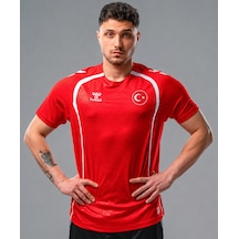 Hummel Target Milli Takım T-shirt İsteğebağlı İsim Ve Numara Baskısı Hediyemizdir Kırmızı - Beyaz