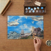 Deniz Feneri - Kuşlar - Gemi Tasarımı 240 Parça Ahşap Puzzle Ahşap Kutuda Mpy20018
