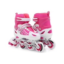 Ayarlanabilir Silikon Teker Paten Pembe 30-33 Numara Pembe